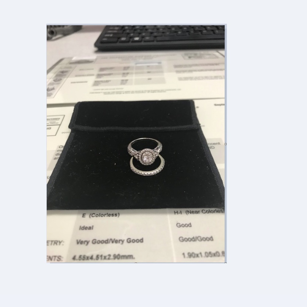 14K White Gold Diamond Wedding Set